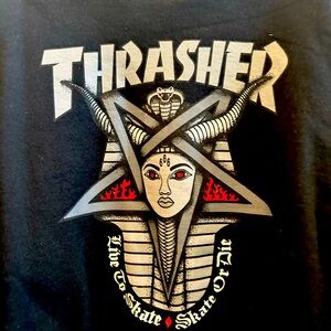 Thrasher Crew Neck “Live To Skate/Skate To Die” Black